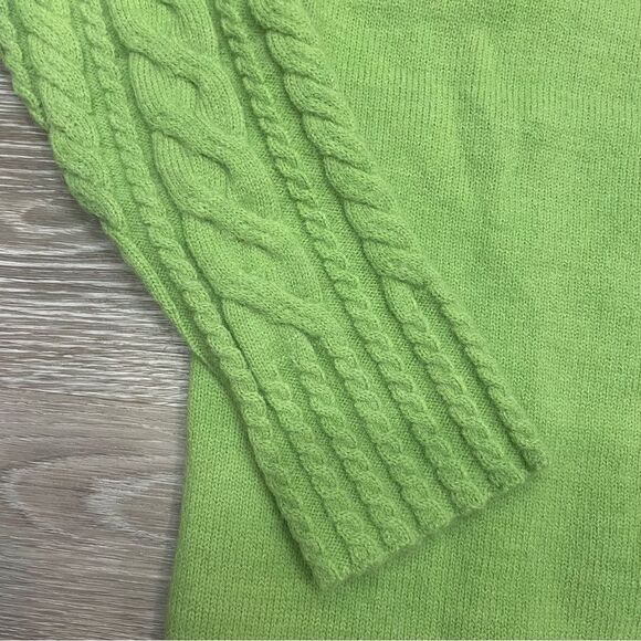 Shein Pastel Green Cable Knit Sweater - Picture 6 of 7